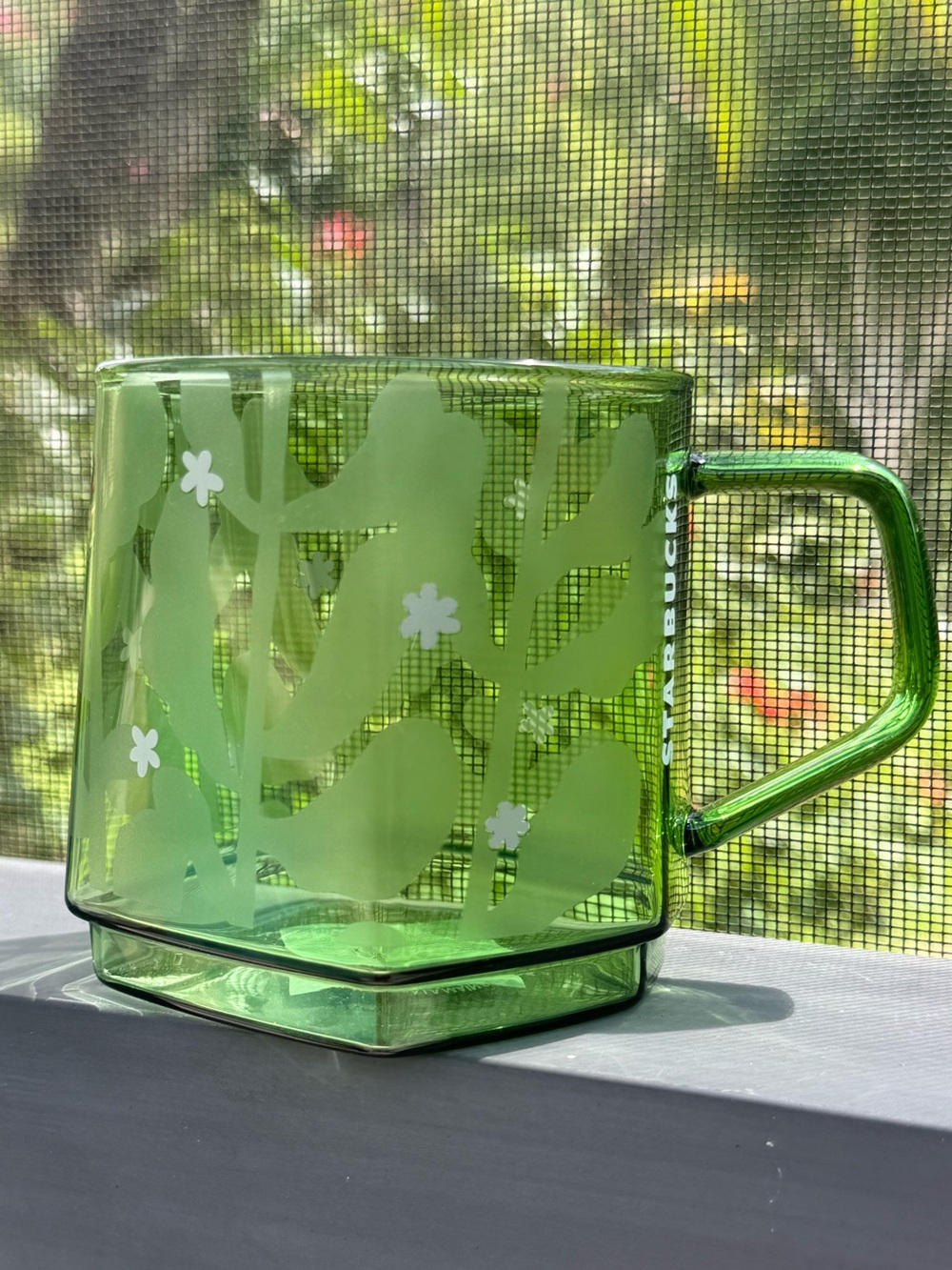 Starbucks 2026 Spring Green Glass Botanical Matcha Tea Cup Mug